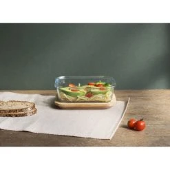 Remise ???? Boîte de Conservation en Verre et Bambou Rectangle 1040 ml Pebbly ???? -Emile Henry Shop boite de conservation en verre et bambou rectangle 1040 ml pebbly 2