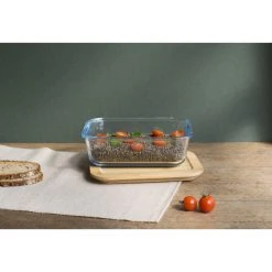 Budget ???? Boîte de Conservation en Verre et Bambou Rectangle 1520 ml Pebbly ???? -Emile Henry Shop boite de conservation en verre et bambou rectangle 1520 ml pebbly 2