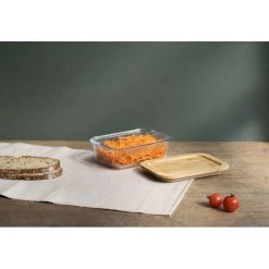 Sortie ❤️ Boîte de Conservation en Verre et Bambou Rectangle 640 ml Pebbly ???? -Emile Henry Shop boite de conservation en verre et bambou rectangle 640 ml pebbly 2