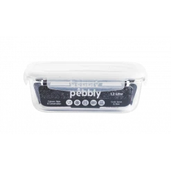 Nouveau ???? Boîte de Conservation en Verre Rectangle 1,2 L Pebbly ????