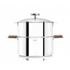 Meilleure affaire ???? Casserole et Cuit Vapeur Inox Ø 24 cm Anses Noyer Biome Cristel ???? -Emile Henry Shop casserole et cuit vapeur inox o 24 cm anses noyer biome cristel 1