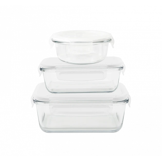 Meilleur prix ???? Lot 3 Boîtes de Conservation en Verre Pebbly ❤️ 3 Meilleur prix ???? Lot 3 Boîtes de Conservation en Verre Pebbly ❤️