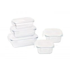 Promo ???? Lot 5 Boîtes de Conservation en Verre Pebbly ????