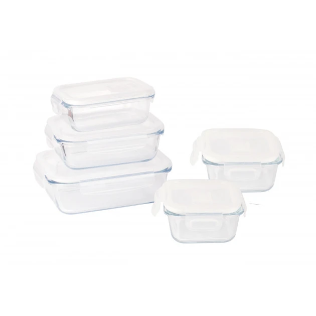 Promo ???? Lot 5 Boîtes de Conservation en Verre Pebbly ???? 3 Promo ???? Lot 5 Boîtes de Conservation en Verre Pebbly ????