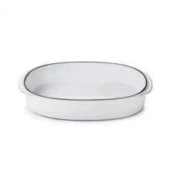 Vente flash ❤️ Plat Oblong Blanc Cumulus 34 x 25 cm Caractère Culinaire Revol ❤️